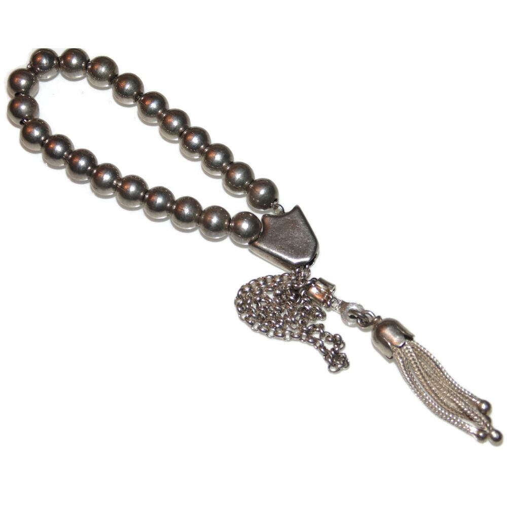 925 Vintage Sterling Silver Komboloi Greek Worry 21 Prayer Beads Bracelet Mala